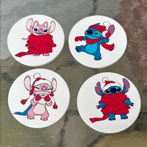 Disney Stitch Cork Coasters with White Trim - Set of 4